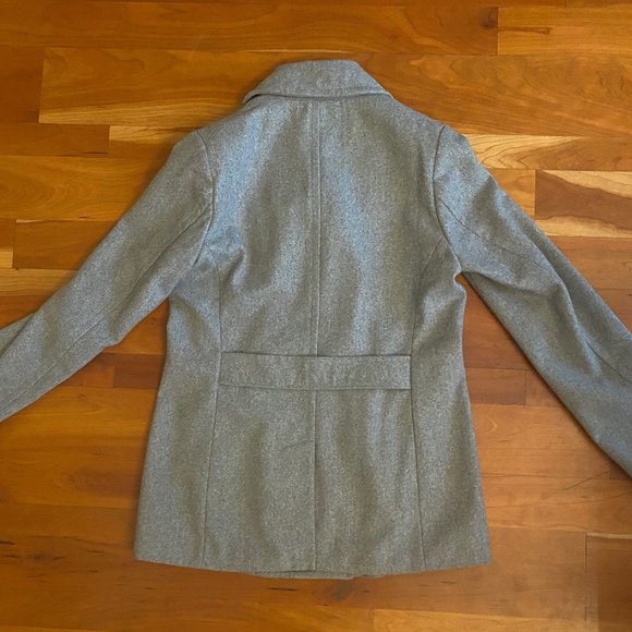 OLD NAVY GRAY WOOL BLEND PEA COAT SZ MED /TALL LIKE NEW - Picture 5 of 7